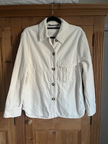 Zara cream cotton denim jacket - zara,