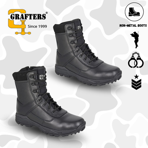 Mens combat zip grafters boots - zip,