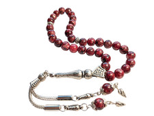 33 Pressed Red Jade Worry