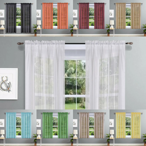 1pc faux silk panels sheer - faux,