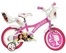 Girls Barbie 16" Bike Pink Bicycle Removable Stabiliser & Doll Carrier Age 5+