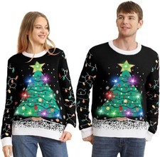 Light Up Christmas Jumper LED Knitwear Unisex S–3XL – Festive Gift UK