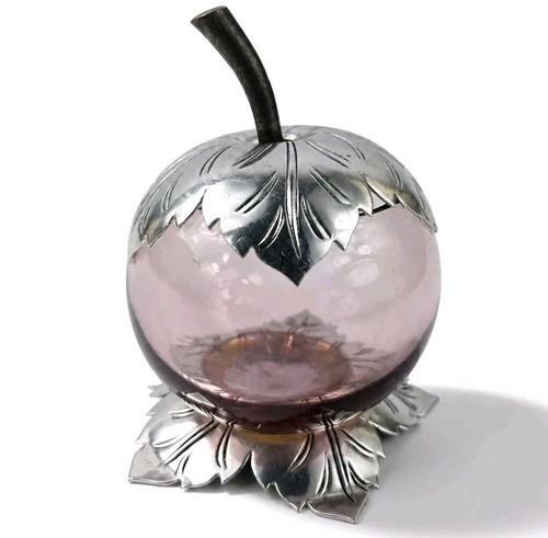Vintage pink glass apple