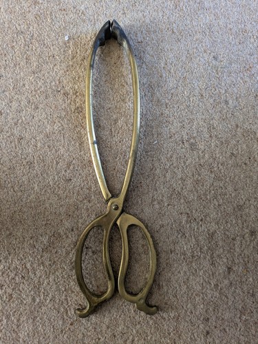 Antique scissor brass - brass, coal