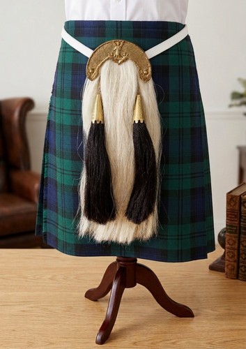 Scottish sporran white fur - white,