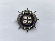 VINTAGE P.S.N.C.S.S.REINA DEL MAR SOUVENIR ENAMEL SHIPS WHEEL PIN BROOCH