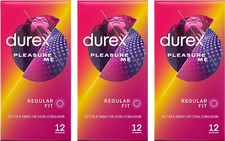 Durex Ribbed and Dotted Pleasure Me Condoms  12 Pack x 3 (UK Stock!)