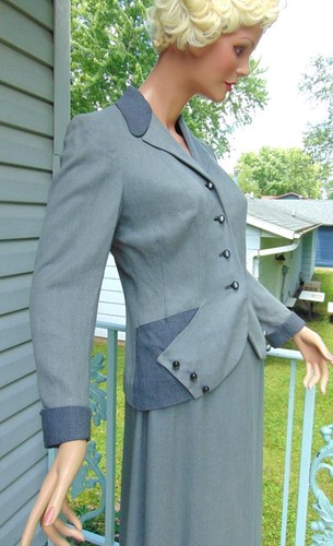Vtg 1940s tone gray - 2,