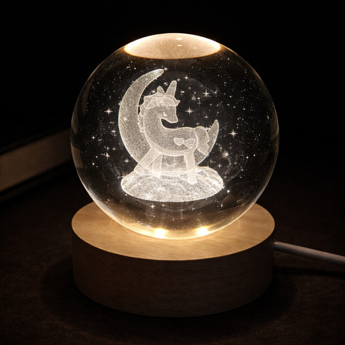 Unicorn crystal ball light - unicorn,