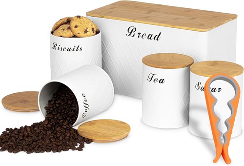 Kitchen storage tins - 5x,