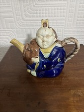 Antique Minton Majolica Chinese Actor Teapot