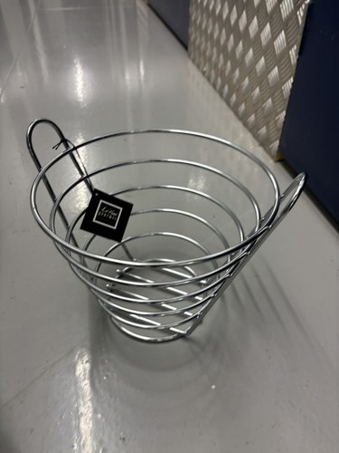 Chrome metal deep fruit bowl - chrome,