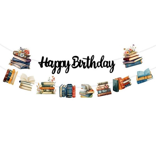 Book themed bunting lover - book,