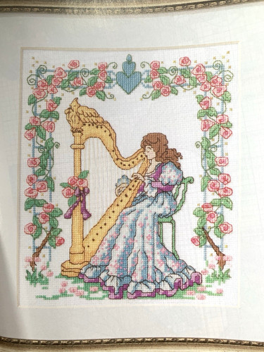 Regency lady with harp - with,