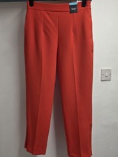 M&S Collection Ladies Size 14 Red Straight High Rise Trousers. BNWT
