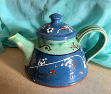 Hand made decorated ceramic teapot - studio design- red clay Height 15cm