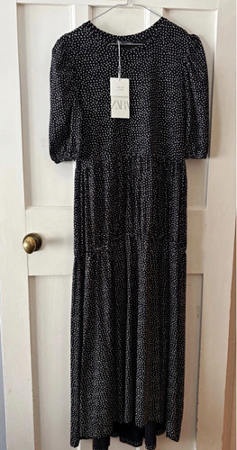 Zara black white polka dot - black,