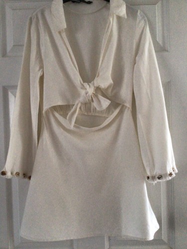 Zara ladies cream linen - , cutout