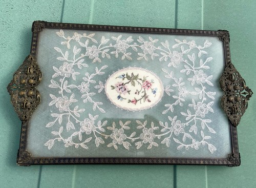 Vintage petit point - vintage, tray