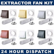 4" 100 mm Tumble Dryer Cooker Hood Extractor Fan Wall Duct Kit Cowled Shutter