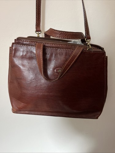 Brown leather crossbody - brown,
