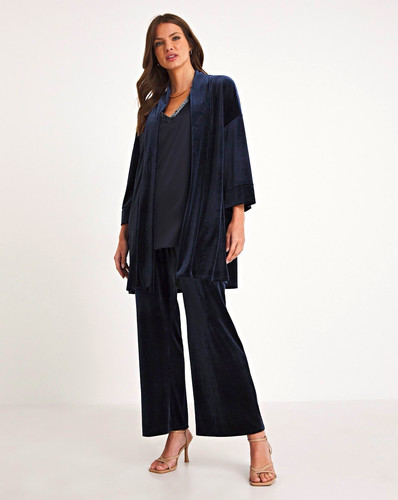 Joanna hope navy velour 3pc - joanna,