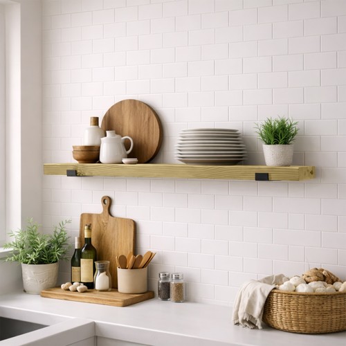 Solid wood floating shelf - wood,