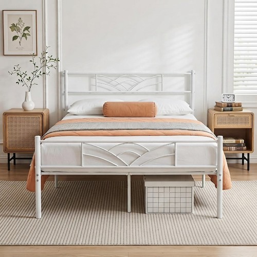 Modern 4ft white double - modern, bed