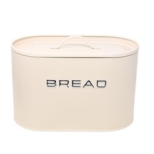 Bread Bin Cream Metal Kitchen