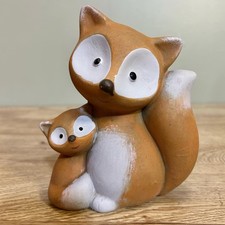 Ceramic Fox And Cub Ornament