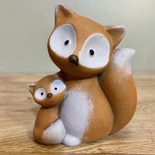 Ceramic fox and cub - ceramic,