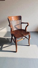Edwardian Beech Desk Chair,  Arts & Crafts, Antique, c1905, Home Office. Accent
