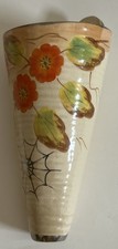 Arthur Wood Ceramic Wall Pocket  Art Deco 1930s stamped floral vase vintage 