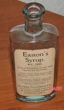 ANTIQUE  ALFRED ALLCHIN CHEMIST  LONDON  STRYCHNINE POISON  CURE  EASTON`S SYRUP