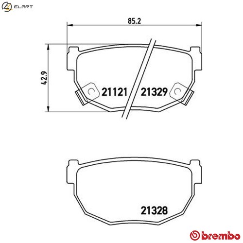 Brake pad set disc - pad, p