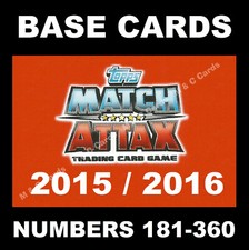 Match Attax 2015/16 15/16 Premier League BASE CARDS 2015 / 2016 181-360 TOPPS