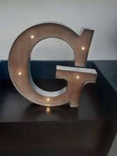 Vintage Illuminated Rustic Carnival Light Letter G 40cm