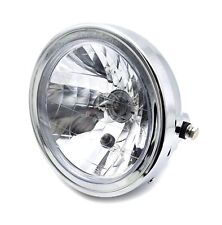 Motorcycle Motorbike 12v Headlight Universal 7" Round Chrome Finish