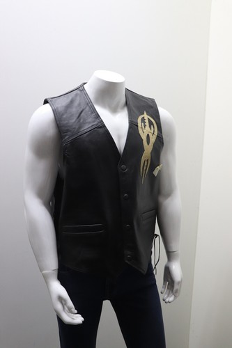 Men leather waistcoat biker - waistcoat,