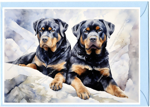 Rottweiler dog greetings card - rottweiler,
