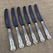 SET 6 X SHEFFIELD CUTLERY STAINLESS STEEL KINGS PATTERN BUTTER KNIVES 21.5CM
