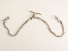 Antique Silver DOUBLE ALBERT WATCH CHAIN & FOB Hallmarked Birmingham 1927