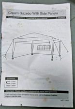 Argos Cream Gazebo With "Window" and Side Panels 270cmx270cmx250cm With Poles