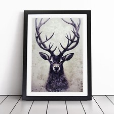 View Of The Stag No.7 Framed Canvas Wall Art Print Poster Picture, Home Decor