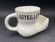Shaving Mug Approx 4" x 3" x 2.5" White Ironstone LADYKILLER Wet Shave Jug