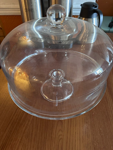 Clear glass round cake stand - glass,