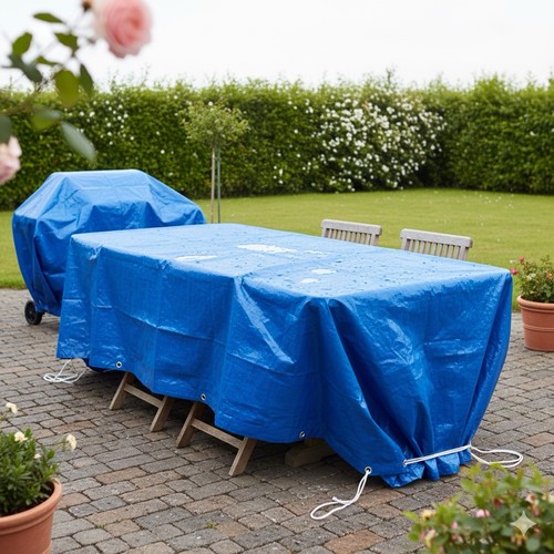 Blue waterproof tarpaulin - blue,