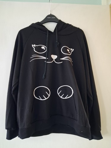 Cat hoodie size bkack - size, 12