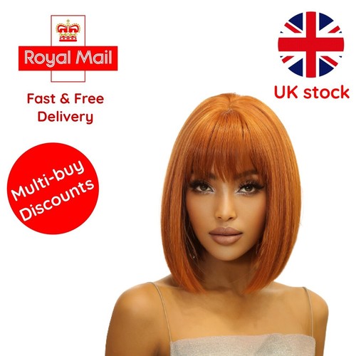 Short straight synthetic - straight, wigs