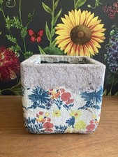 Anthropologie Floral Planter Plant Pot